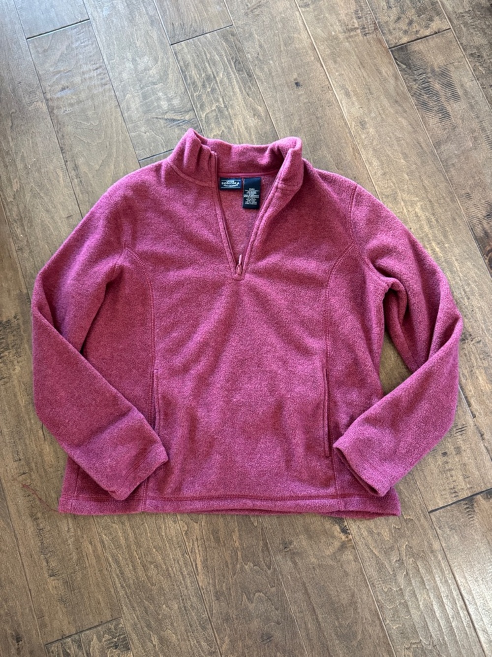 Sonoma Rose-Pink Quarter Zip Fleece
